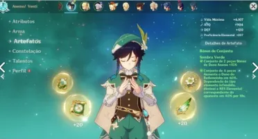 MELHOR CONTA 5* - DILUC, VENTI, KLEE, QIQI + TÚMULO DO LOBO