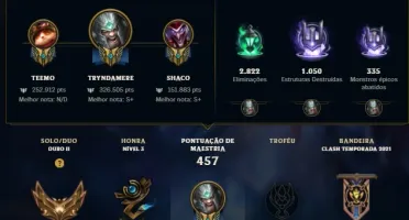 Conta Gold ll, campeões:157,Skins:170,Nível:376, Emotes:184.