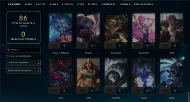 Ouro 4 com 65 Champs e 2 Skins