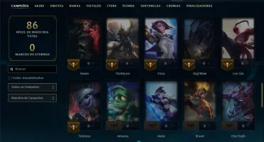 Ouro 4 com 65 Champs e 2 Skins