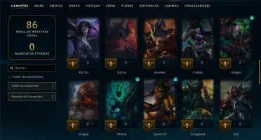 Ouro 4 com 65 Champs e 2 Skins