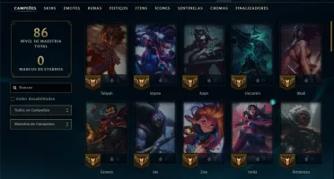 Ouro 4 com 65 Champs e 2 Skins