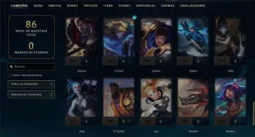 Ouro 4 com 65 Champs e 2 Skins