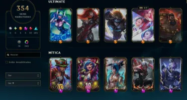 Conta League of Legends, 350+ skins, lvl 759.