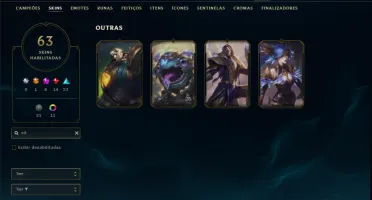 Platina 4 com 80 Champs e 63 Skins + 6 Prestigios