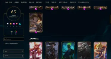 Platina 4 com 80 Champs e 63 Skins + 6 Prestigios