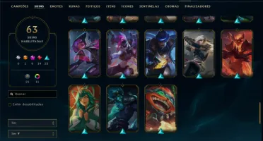 Platina 4 com 80 Champs e 63 Skins + 6 Prestigios