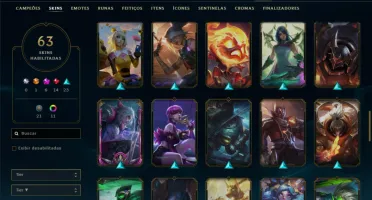 Platina 4 com 80 Champs e 63 Skins + 6 Prestigios