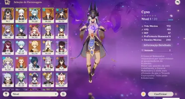 CONTA GENSHIN IMPACT COM CYNO AYAKA EULA CHILDE + DOIS T5