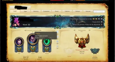 Conta s6 Platina 5 (c/ borda), 128 campeões, 7 pag de runa