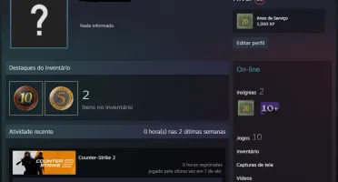 Conta Steam Antiga Medalhas 5 E 10 Anos - 20 Anos De Serviço