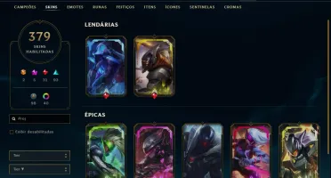 Conta LoL Plat 3 379 Skins