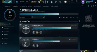 Conta League of Legends Nv.186 com 66 Skins e 119 Campeões