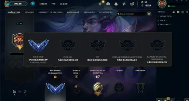 Conta lol smurf ex-mestre com skins