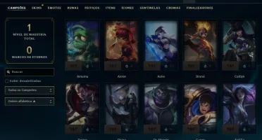 Conta Lol Bronze, 43K Ea, 37 Skins, Upada na Mão, Lvl 30