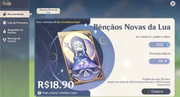 Conta Genshin Impact - VENTI + QIQI + Benção (30 dias)