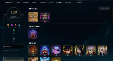 conta lvl 120, platina 4 com 57% wr, 25 skins, 57 champs
