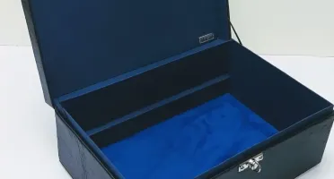 Estojo Grande Preto e Azul para Joias e Bijuterias