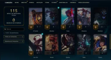 Platina 3 com 45 Champs e 1 Skin