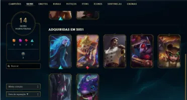 Conta bronze 1 com 32 Champs e 14 Skins + 820 RP