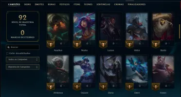Mestre com 75 Champs e 9 Skins ( 59 PDL )