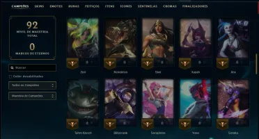 Mestre com 75 Champs e 9 Skins ( 59 PDL )