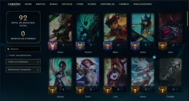 Mestre com 75 Champs e 9 Skins ( 59 PDL )
