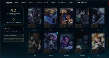 Mestre com 75 Champs e 9 Skins ( 59 PDL )