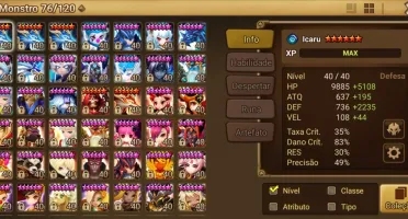 Conta Summoners Wars 2 nat5 LD GLOBAL