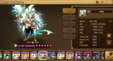 Conta Summoners Wars 2 nat5 LD GLOBAL