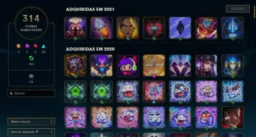 Vendo conta de lol LVL 401, com 281 Skins, full champ