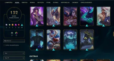 Prata 2 com TODOS os Champs e 132 Skins (Mais de 600 Jogos)