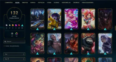 Prata 2 com TODOS os Champs e 132 Skins (Mais de 600 Jogos)
