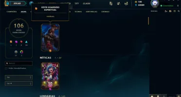 Conta lol 106 skins , todos os champs , gold, oportunidade!!