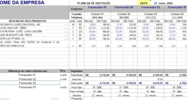 Planilhas Excel - 100% Editáveis (Pack)