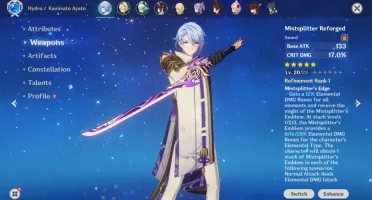 Genshin Impact - Conta com Ayato + Mistsplitter + Keqing