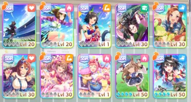 Uma Musume com Kitasan nv50 e classe 6 no Team Trial