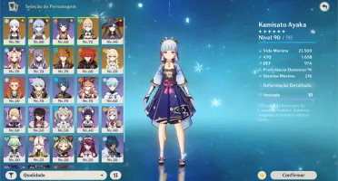 Ayaka C2 Ganyu Childe Jean Mona Keqing Diluc + arma 5 est c2