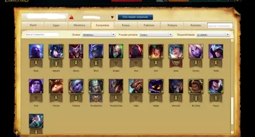 Conta Platina III, 51 champions, 8 skins, 2 páginas de runas