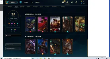 Conta League of Legends Platina 3 lv96, 29 skins