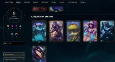 CONTA LOL PLATINA 42 BONECOS 8 SKINS