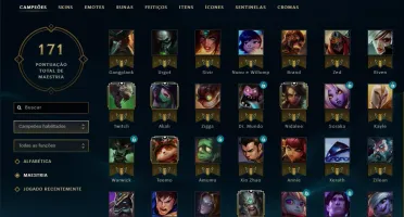 CONTA LOL PLATINA 42 BONECOS 8 SKINS