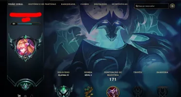 CONTA LOL PLATINA 42 BONECOS 8 SKINS