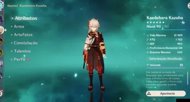 Hutao+Báculo de Homa+Kazuha+Raiden+Luz do Cortador de Grama
