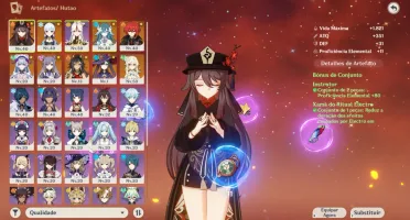 Conta Genshin Impact | Vodyanitsa + Hu Tao + Ayaka | Entrega