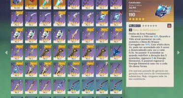 neuvillete+ bis, hutao + bis qiqi, dehya e mais 2 armas 5 st