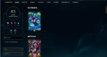 Conta Platina 4 com 94 Champs e 83 Skins + 4 Vitoriosas