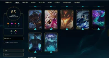 Conta Platina 4 com 94 Champs e 83 Skins + 4 Vitoriosas