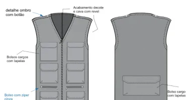 Molde Colete  Multiuso 9 Bolsos Em Pdf