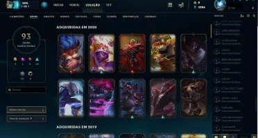 Conta GOLD IV LOL League of Legends, 95 Campeões, 93 skins